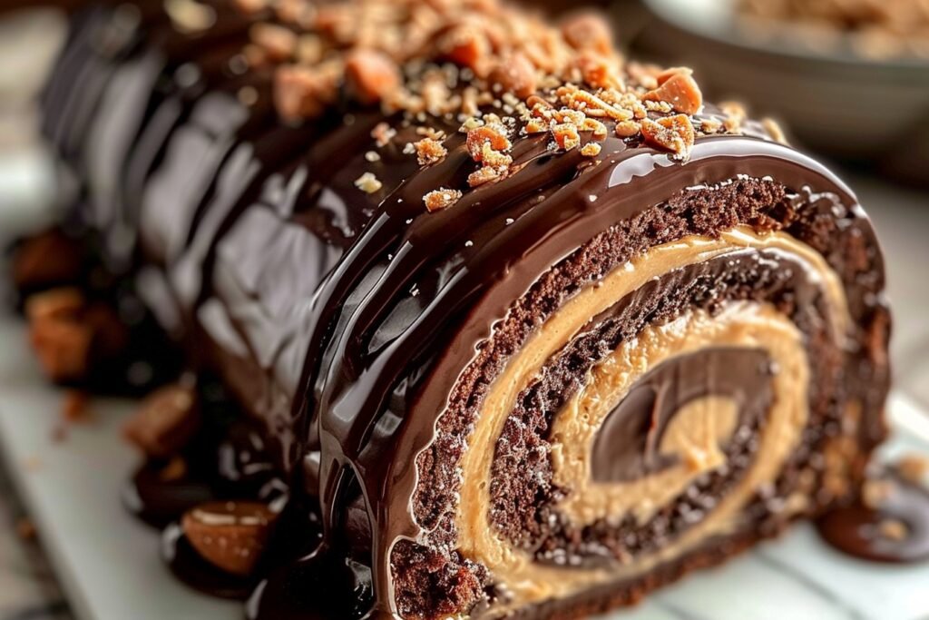 Irresistible Peanut Butter Cup Chocolate Roll featured image