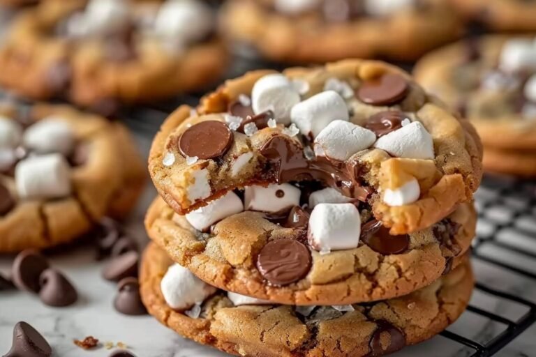 Vanilla Marshmallows Chocolate Chip Cookies featured