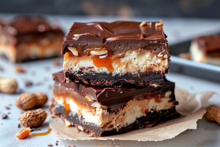 Homemade Snickers Cheesecake Bars featured image