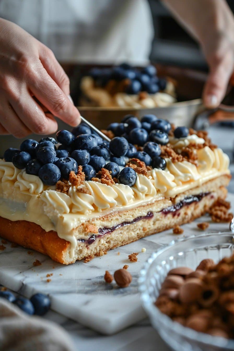 How to Make Blueberry Cheesecake Stuffed French Toast at Home instructions process