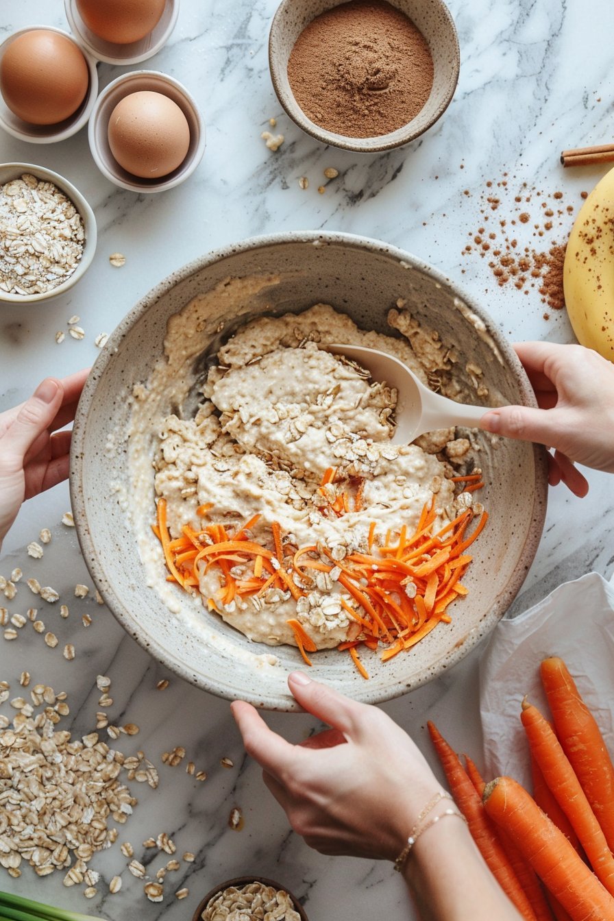 Easy Flourless Oatmeal Carrot Cake process image