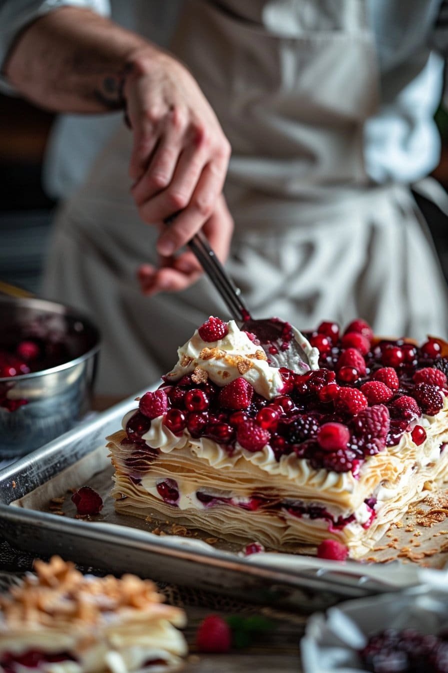 Exquisite Berry Cream Pastry Cake: Indulgent Bliss Awaits You instructions process