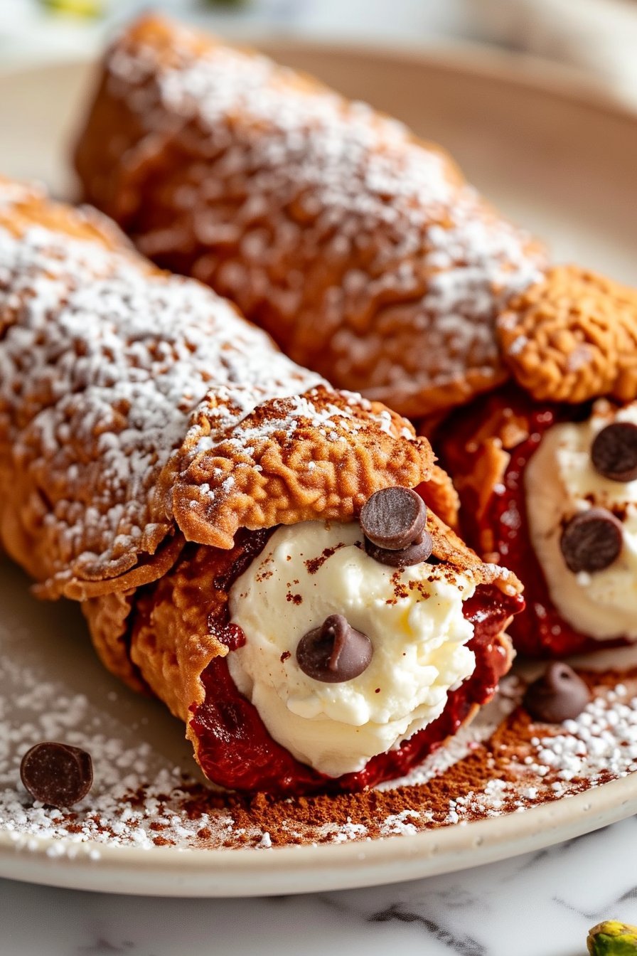 Red Velvet Cannoli – Globnem serving