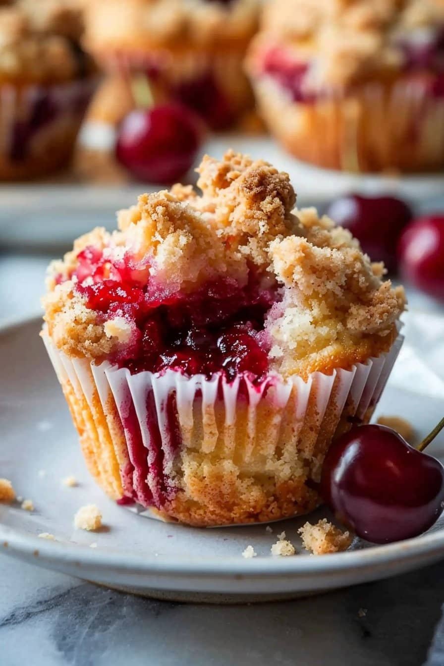 Cherry Cobbler Muffins Delightful serving image