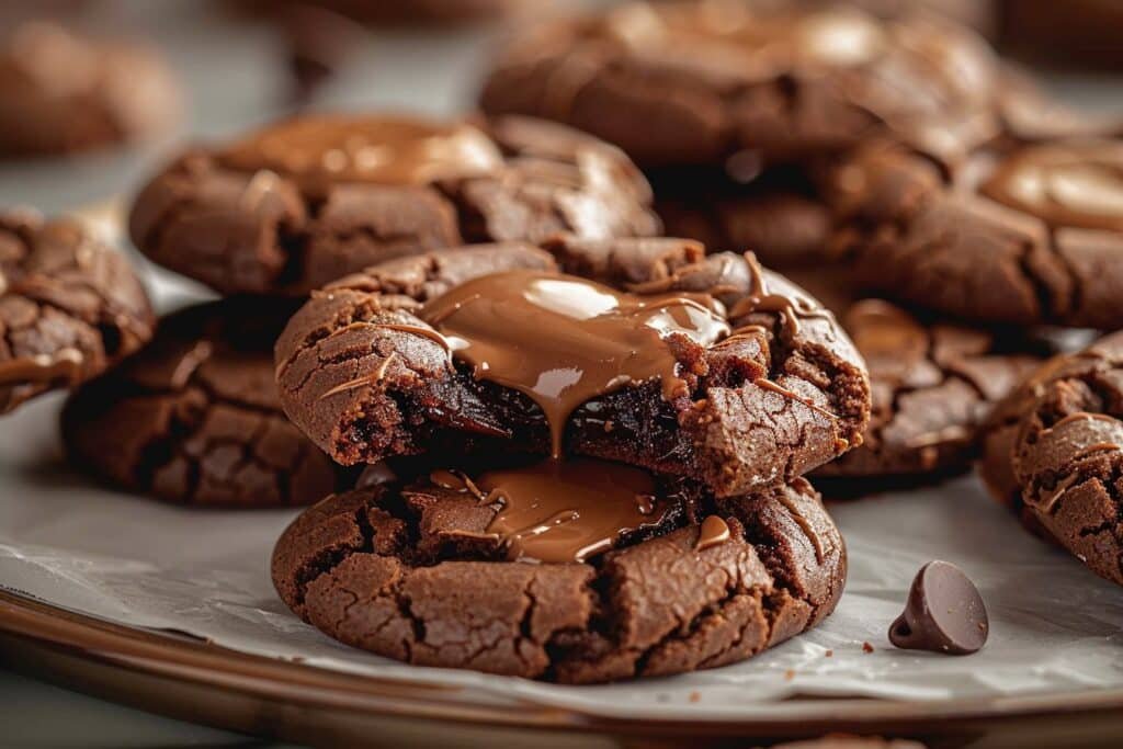Chocolate Peanut Butter Lava Cookies: Gooey Surprise featured