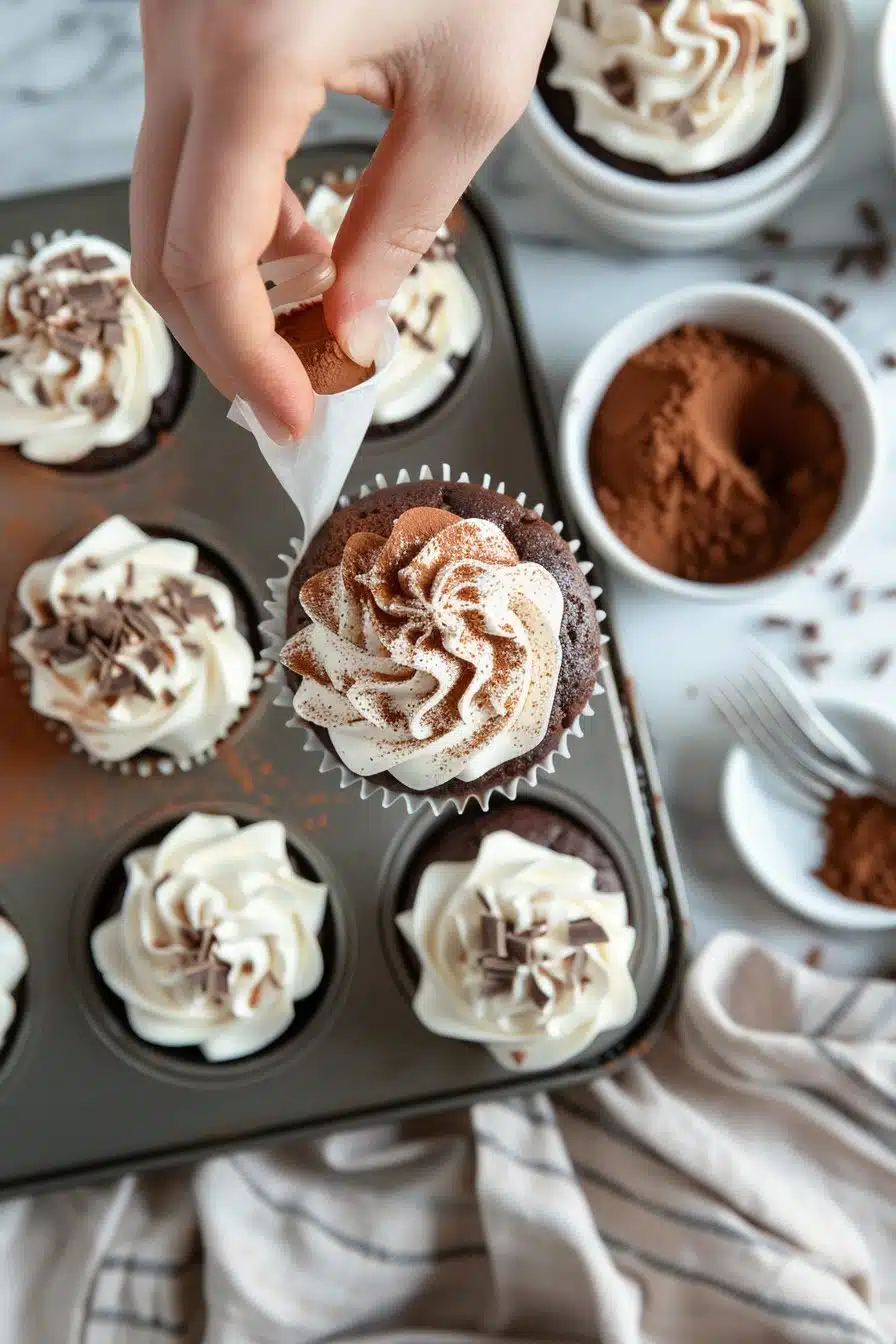 Black Forest Cupcakes instructions process