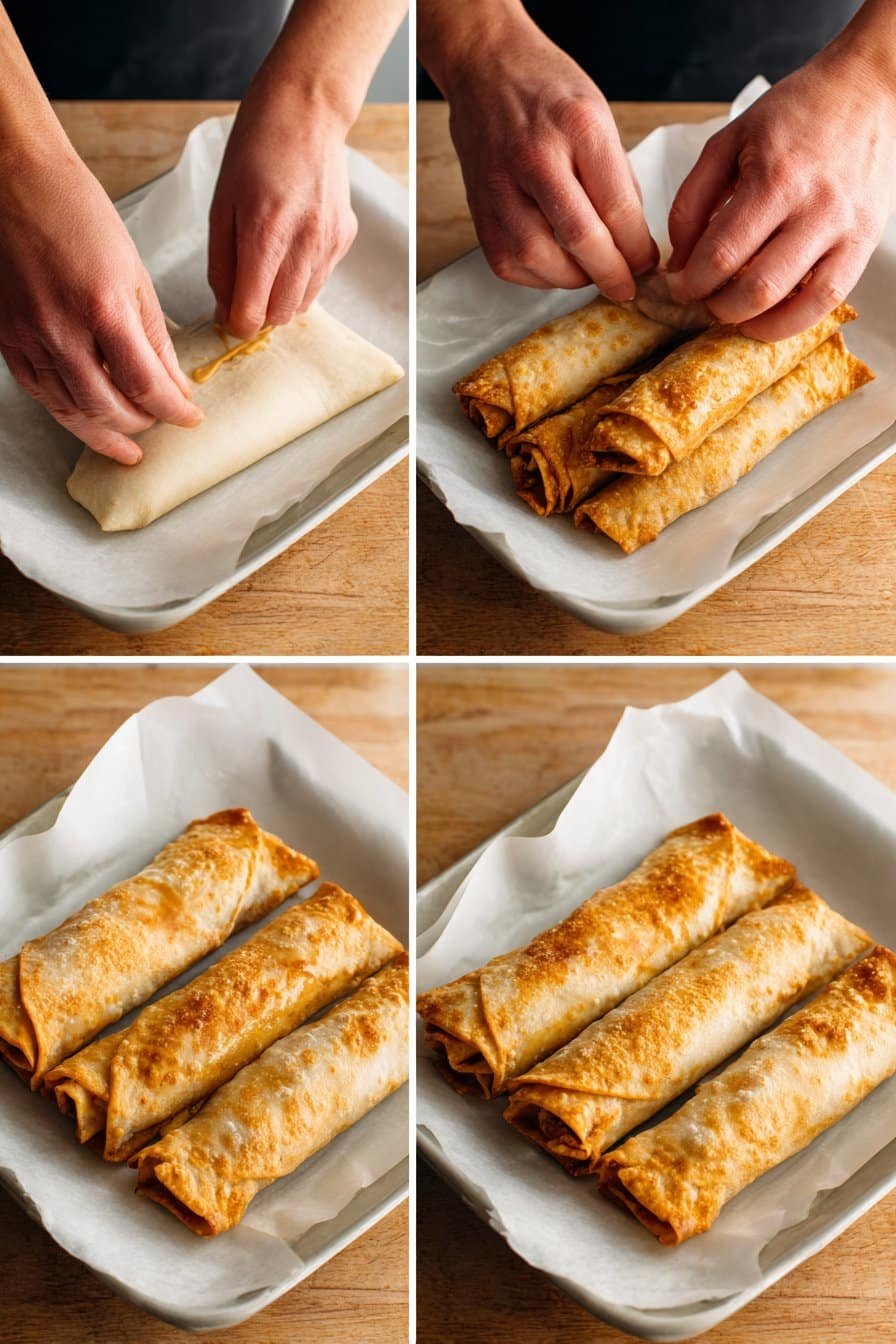 Easy Air Fryer Apple Pie Taquitos instructions process