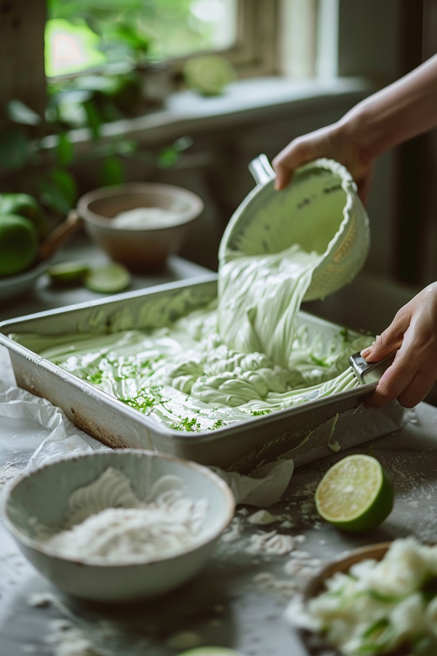 Green Cake (Lime Cake) process image
