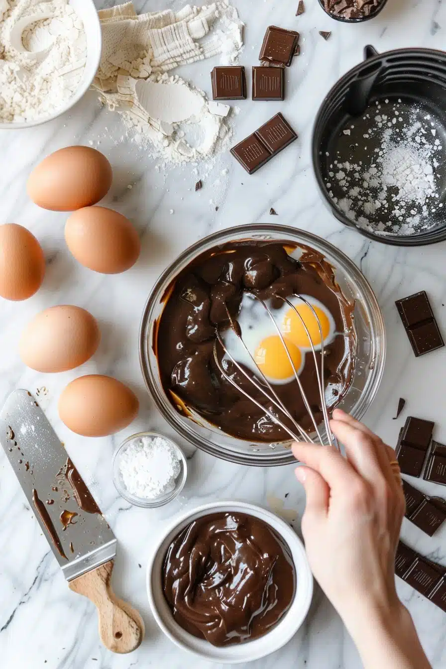 Air Fryer Lava Cake process image