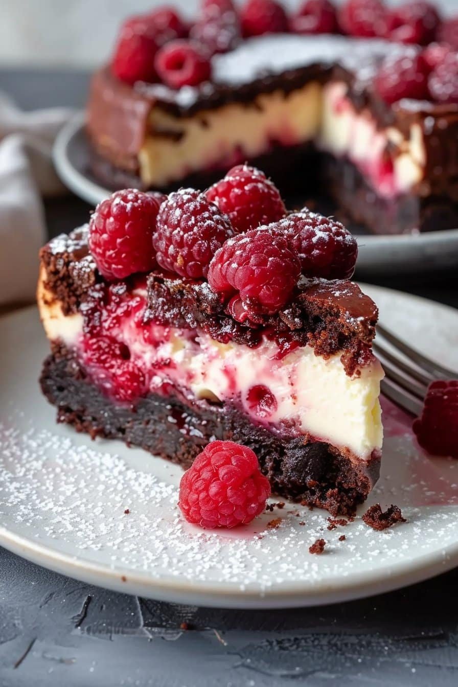 Himbeer-Brownie-Cheesecake: Ein Genuss für jeden Anlass! serving image