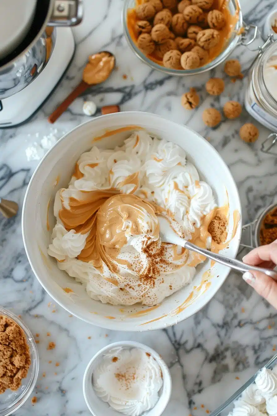 Biscoff Pumpkin Pie instructions process