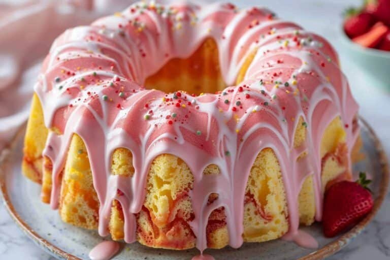 Strawberry Milkshake Pound Cake featured image