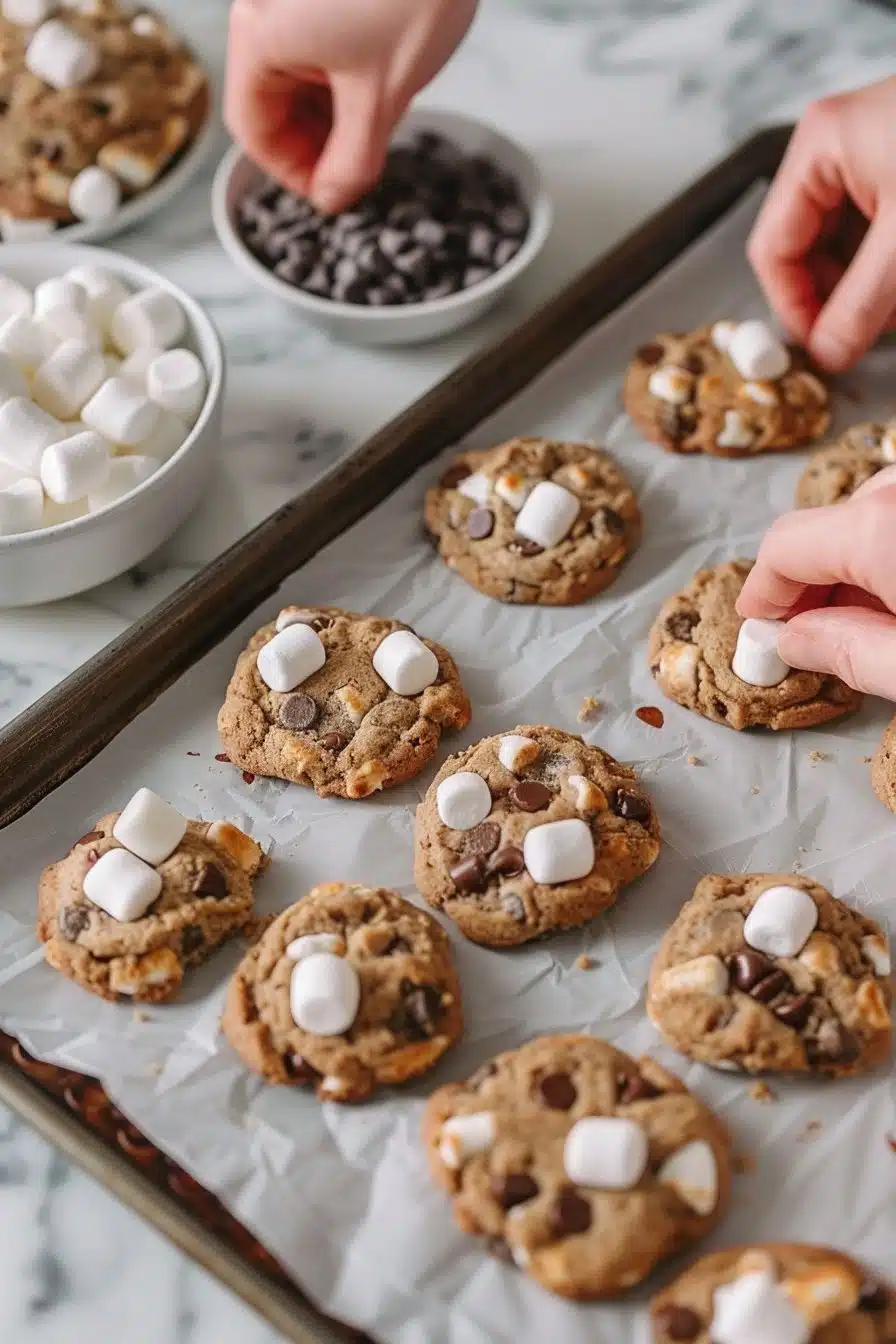 Vanilla Marshmallows Chocolate Chip Cookies instructions process