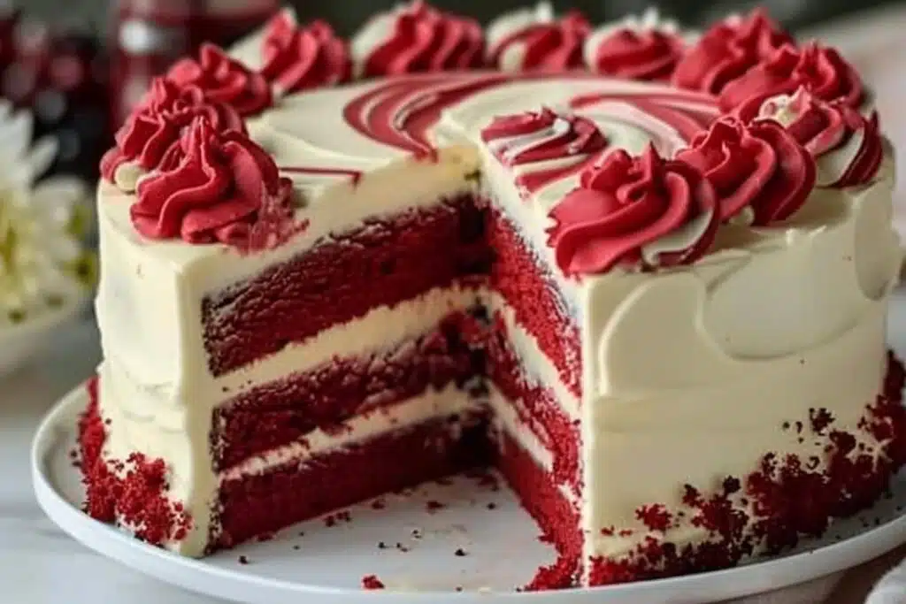 Red Velvet Cheesecake Swirl Cake featured image