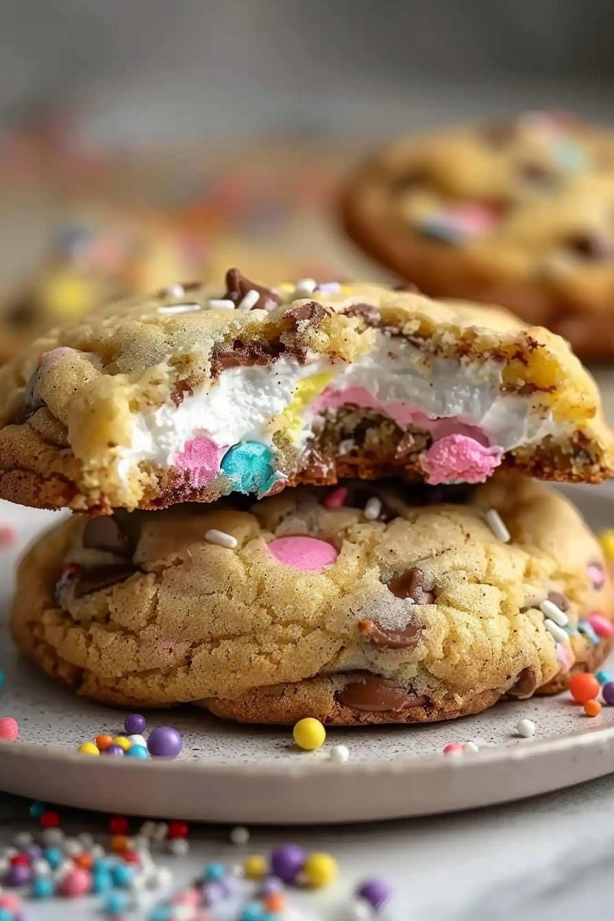 Chocolate Chip Peep Stuffed Easter Cookies serving image