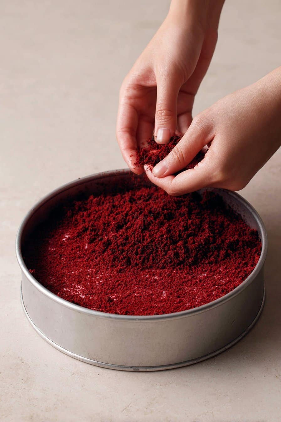 Red Velvet Oreo Cheesecake Perfection process image