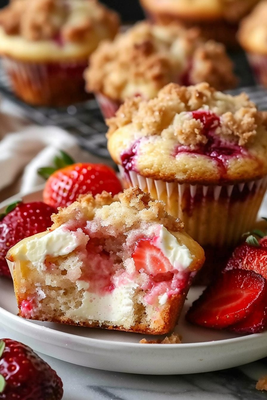 Strawberry Cream Cheese Muffins serving