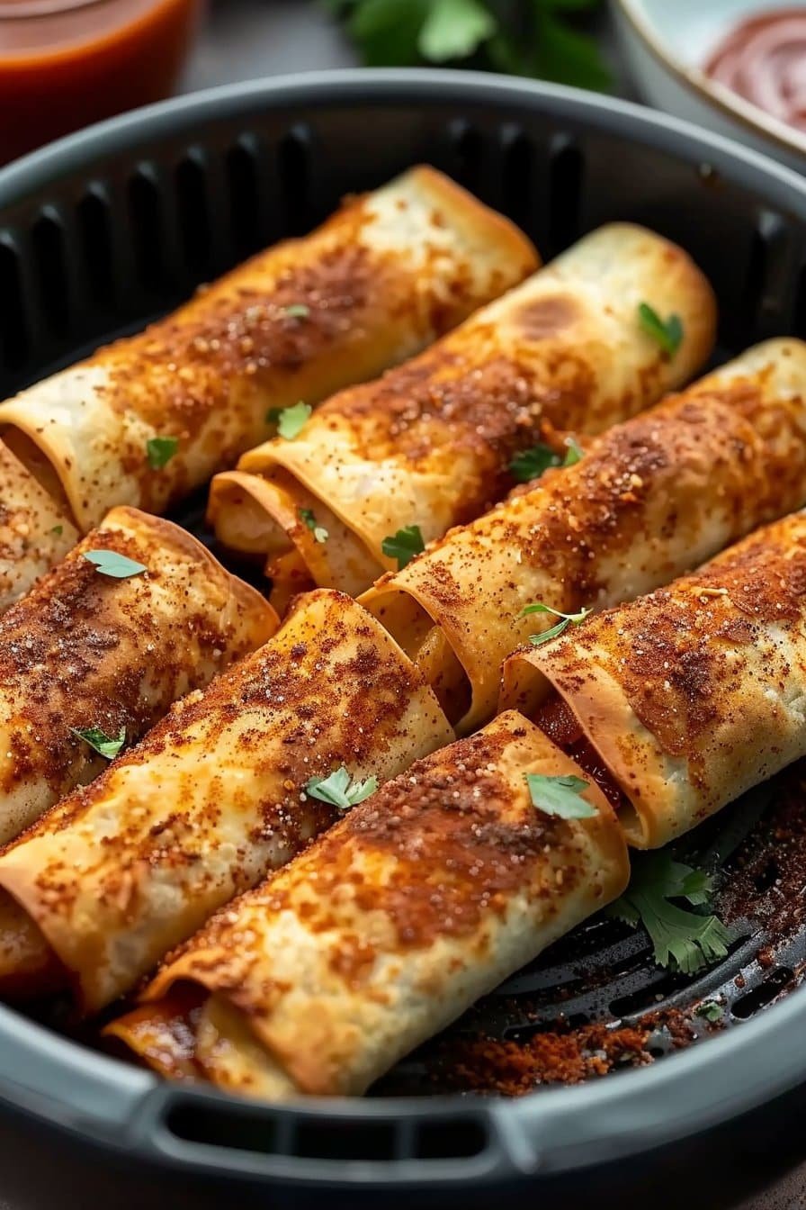 Easy Air Fryer Apple Pie Taquitos serving