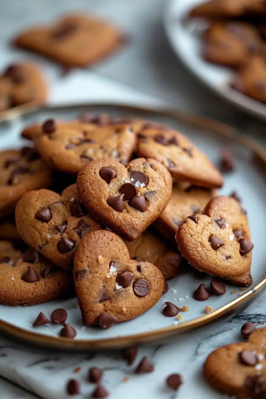 Heart Shaped Chocolate Chip Cookies serving image