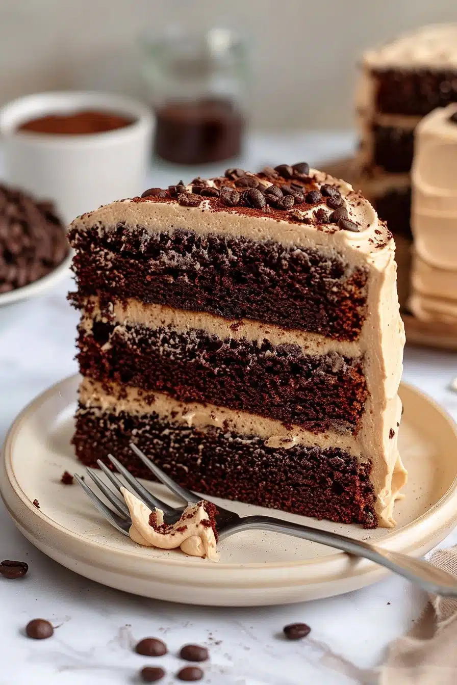 Coffee Chocolate Cake serving image