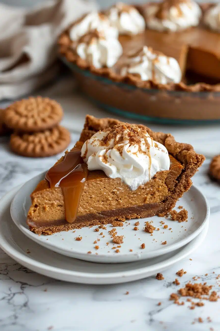 Biscoff Pumpkin Pie serving