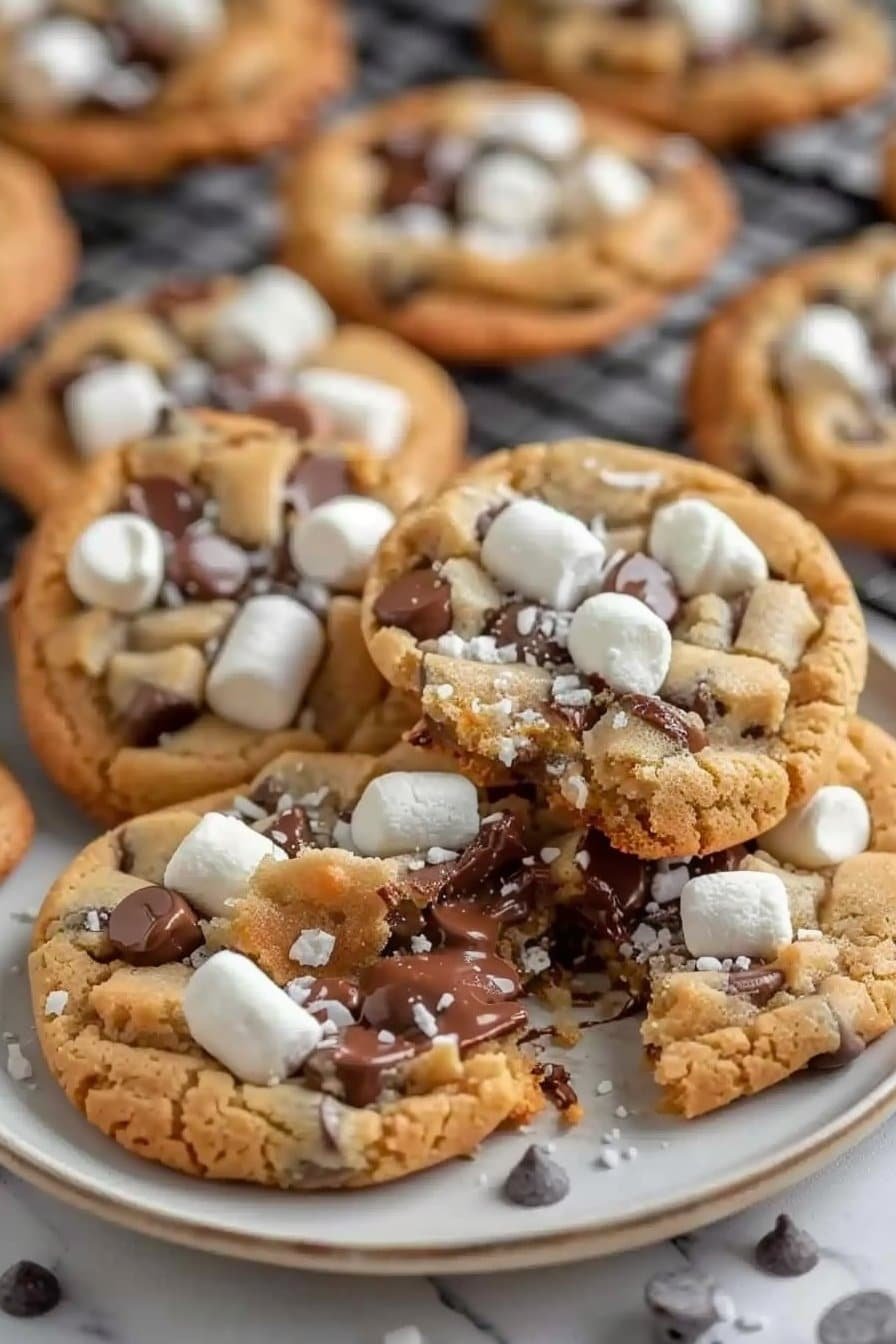 Vanilla Marshmallows Chocolate Chip Cookies serving