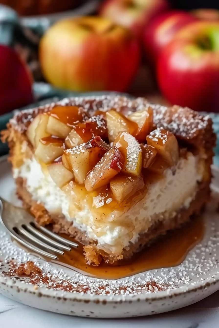 Apple Gooey Butter Cake serving