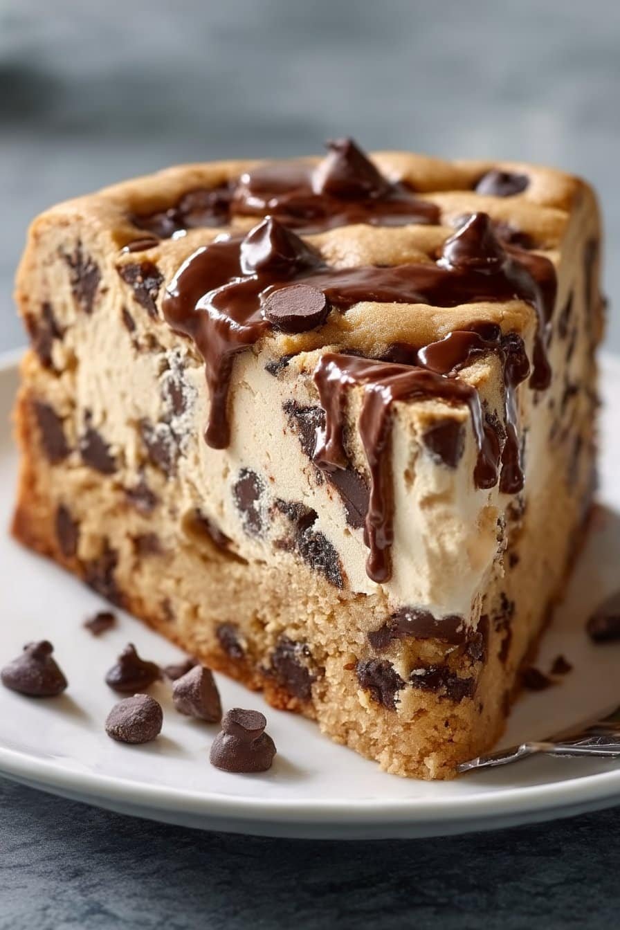 Cookie Dough Cake serving