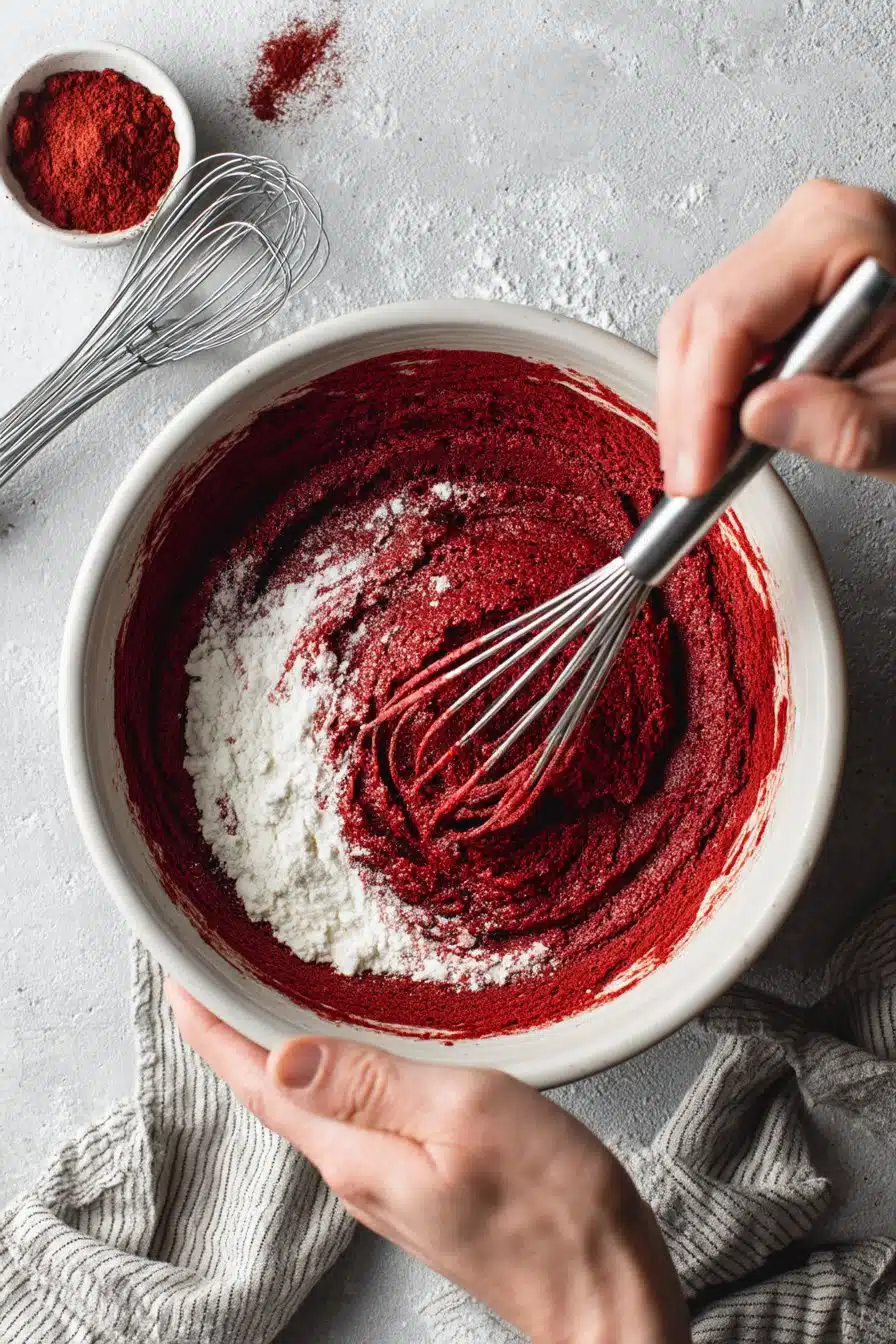 Red Velvet Brownies instructions process