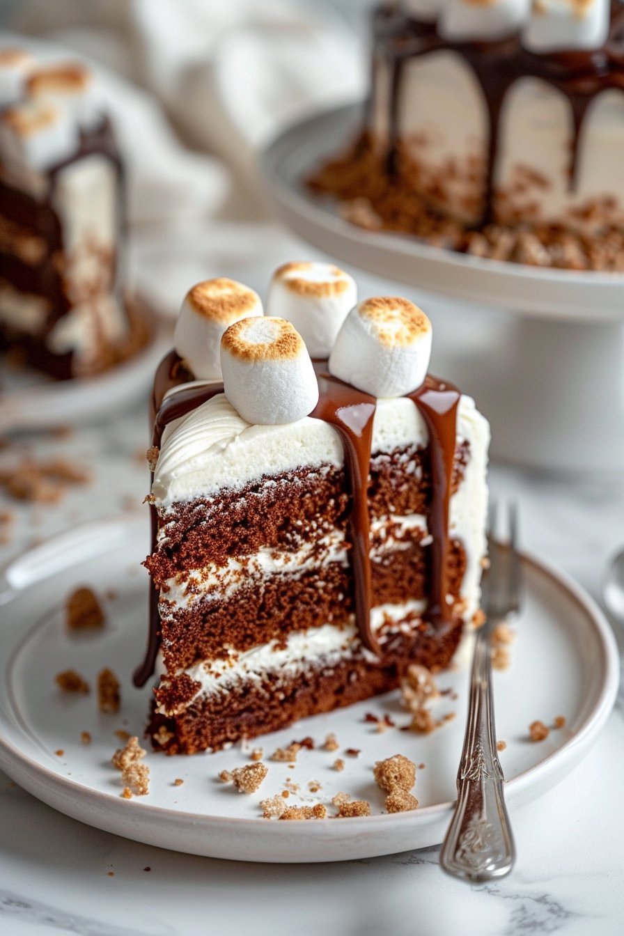Smores Chocolate Cake serving image