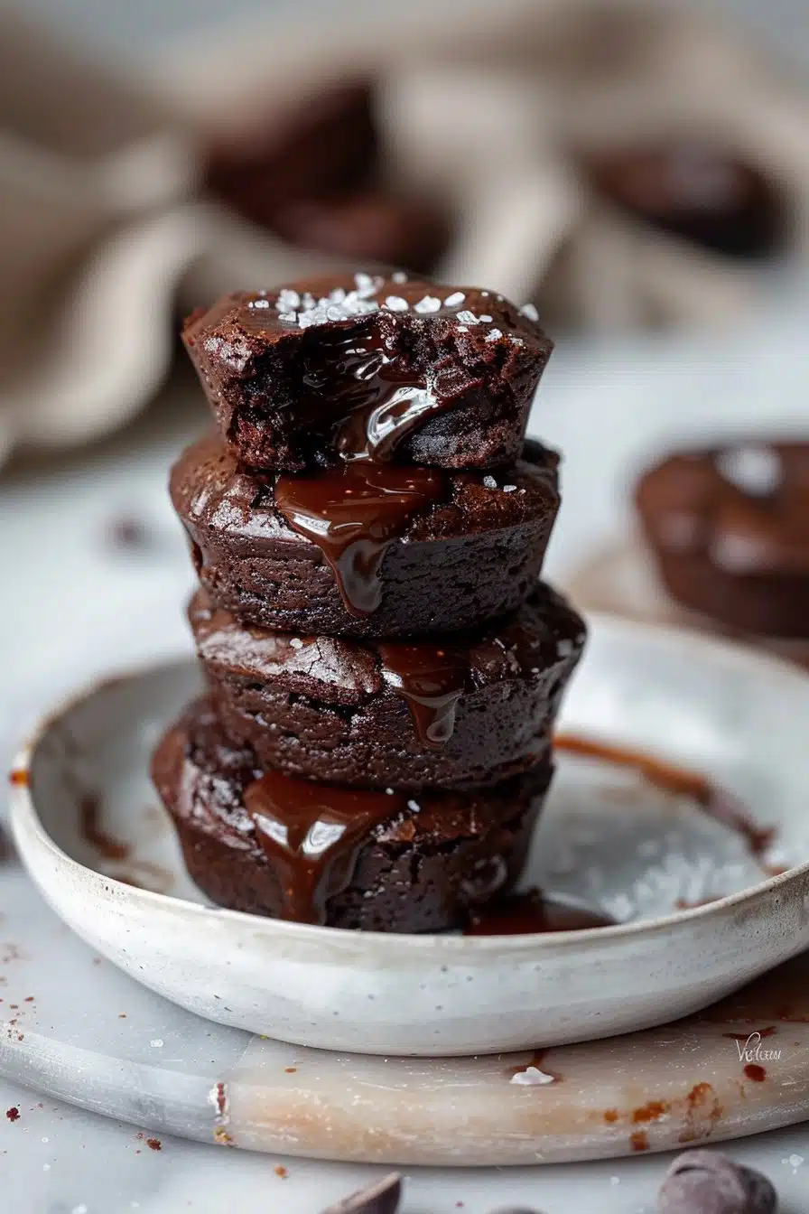 Chocolate Lava Brownie Bites - Vigome serving