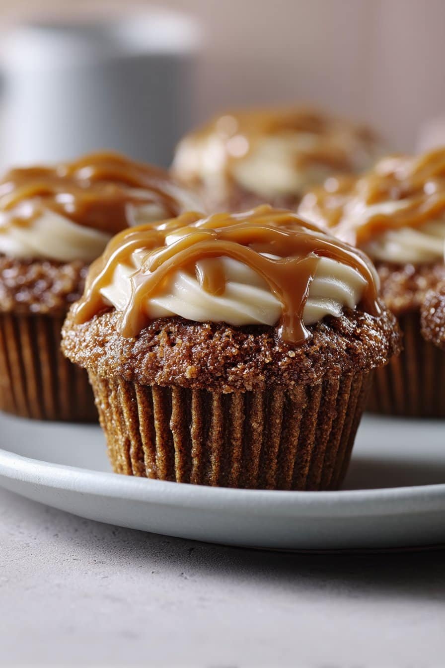 Sticky Toffee Cupcakes serving