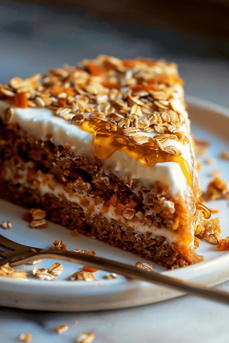 Easy Flourless Oatmeal Carrot Cake serving image