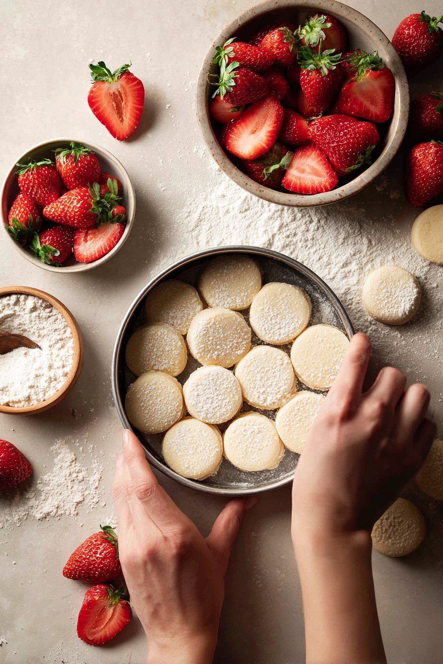 Strawberry Shortbread Cookies instructions process