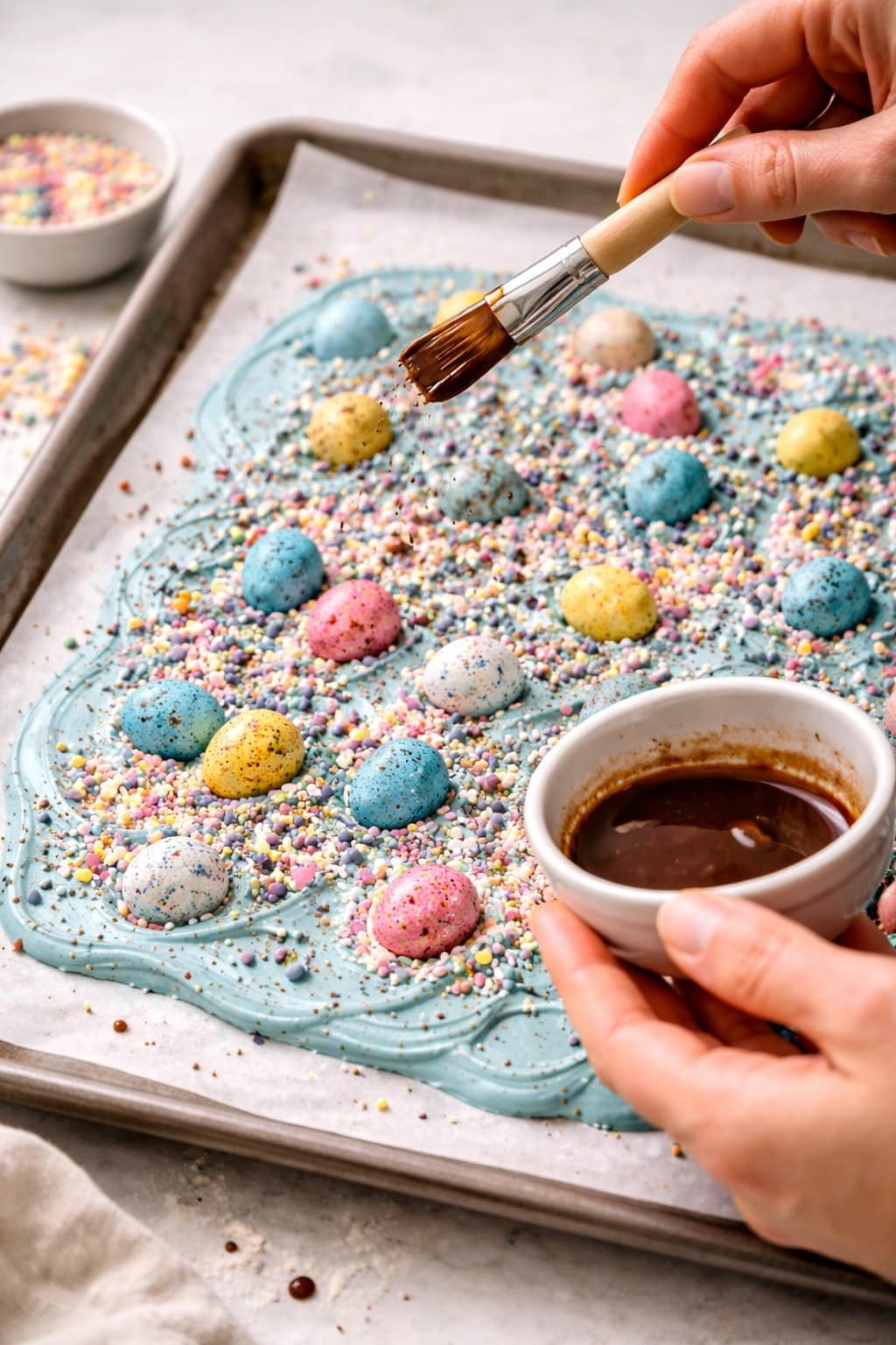 Robin Egg Easter Bark process image