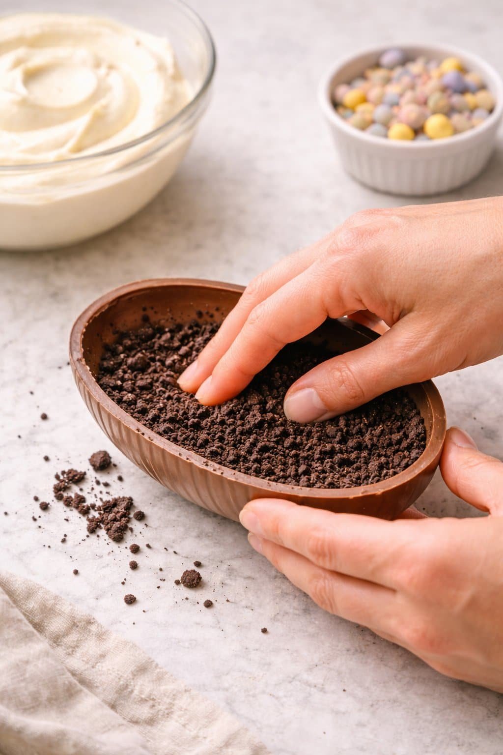 Easter Egg Cheesecake Mini Egg Cheesecake process image