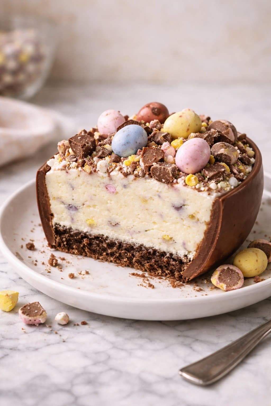 Easter Egg Cheesecake Mini Egg Cheesecake serving image