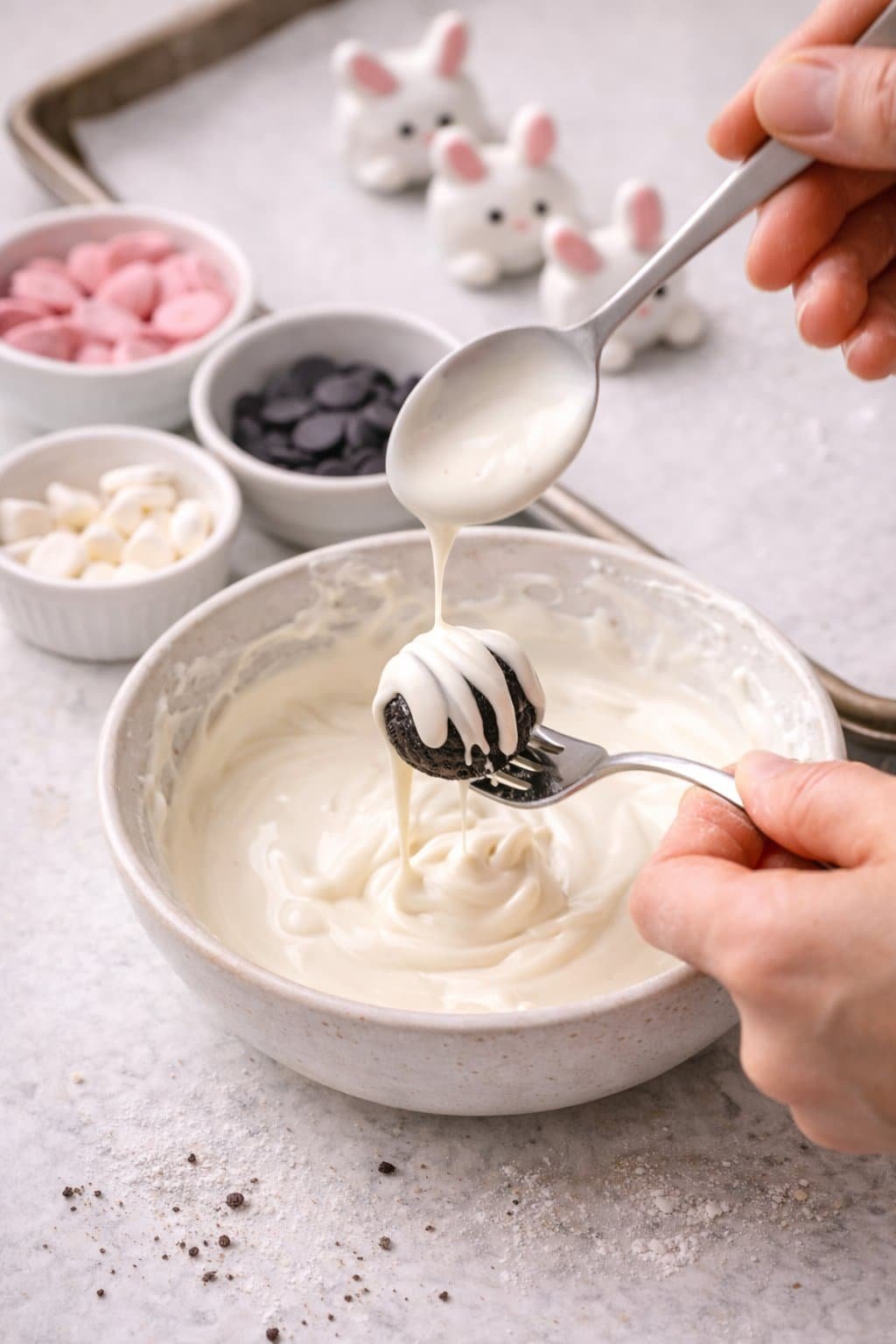 Bunny Oreo Balls process image