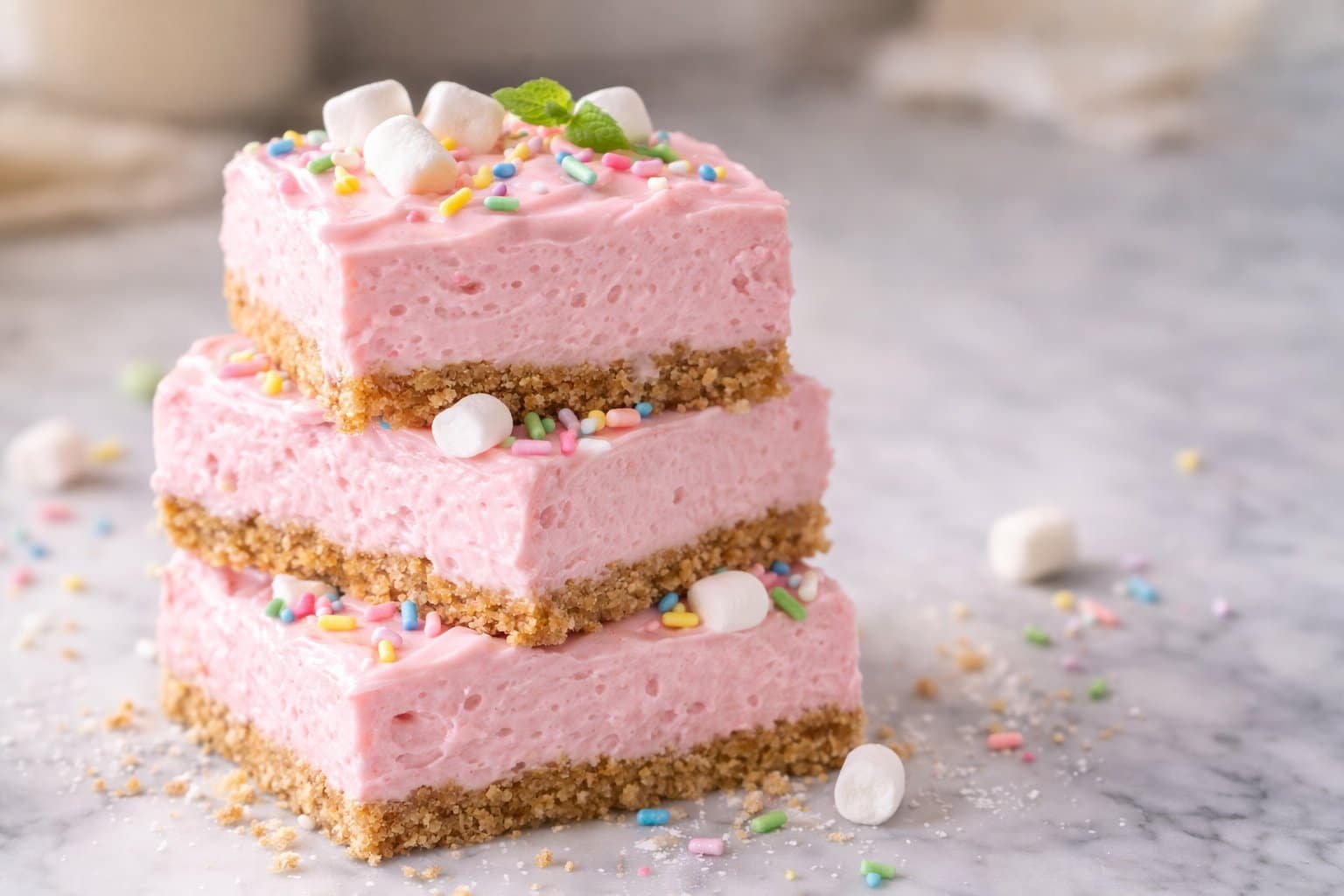 Bubblegum Cloud Slice Dessert: A Sweet Indulgence serving image