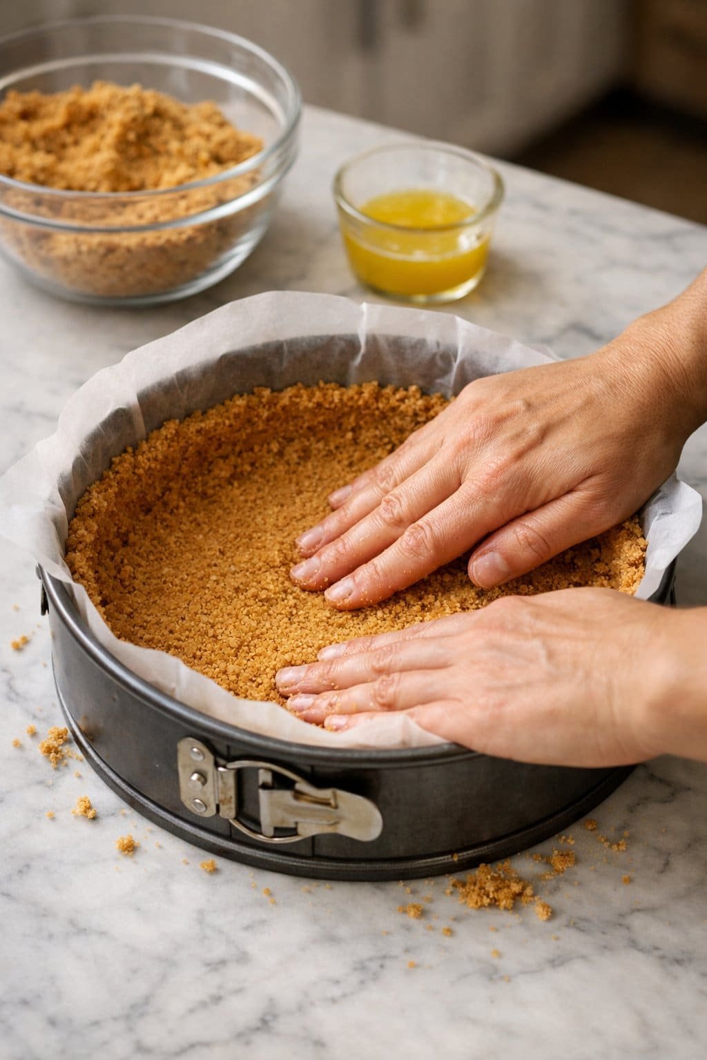 No-Bake Orange Creamsicle Cheesecake process image