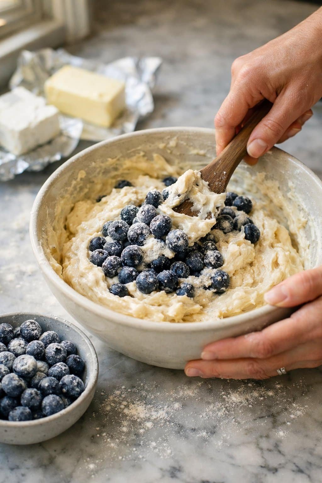 Blueberry Cream Cheese Bread process image