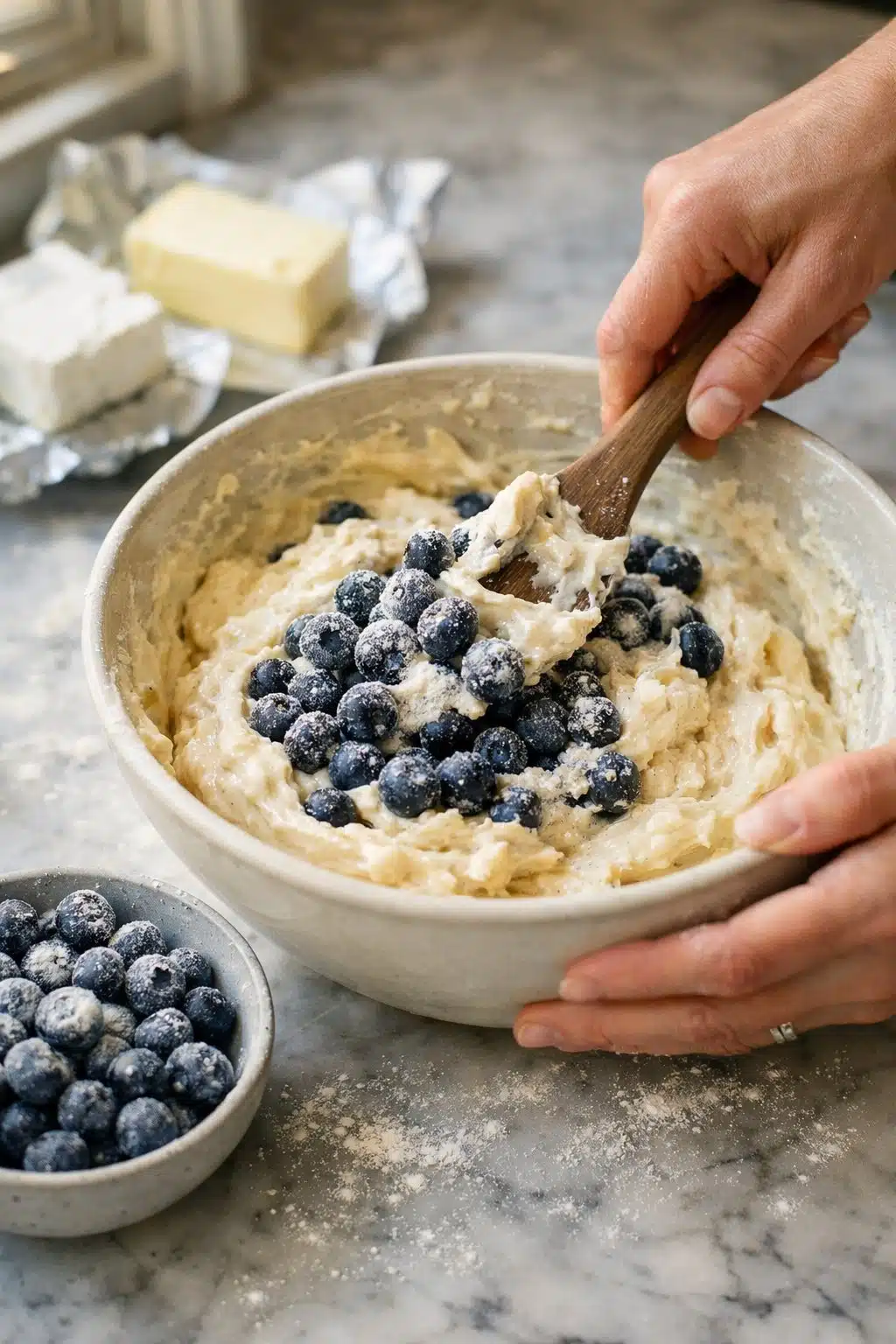 Blueberry Cream Cheese Bread process image