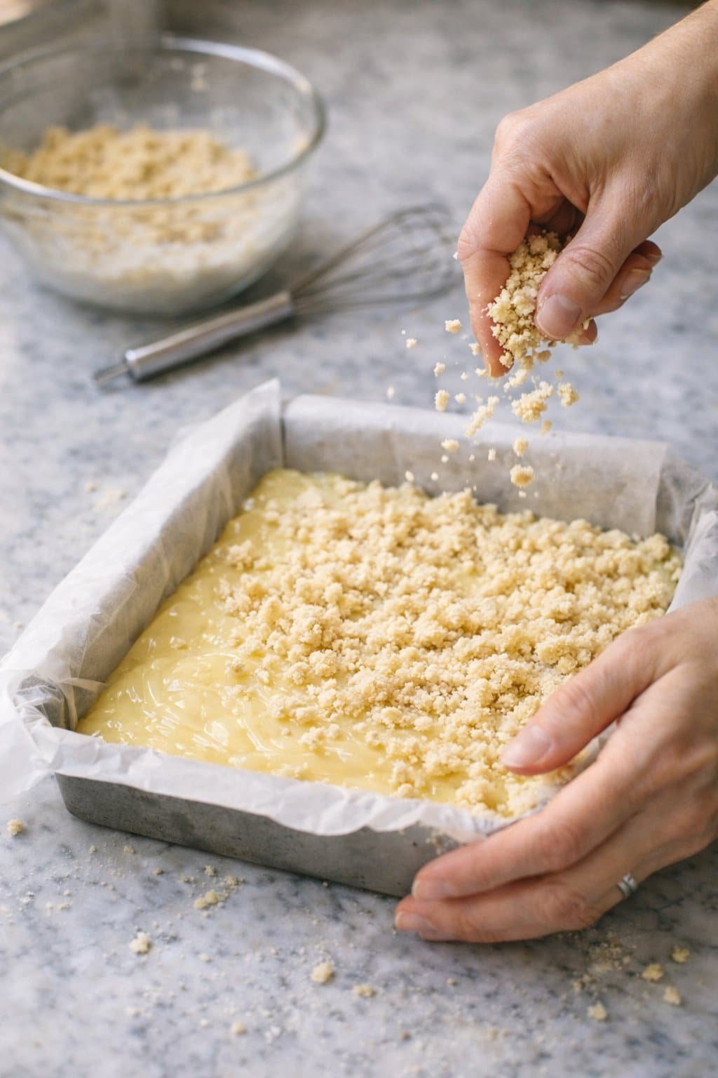 Lemon Crumb Bars process image