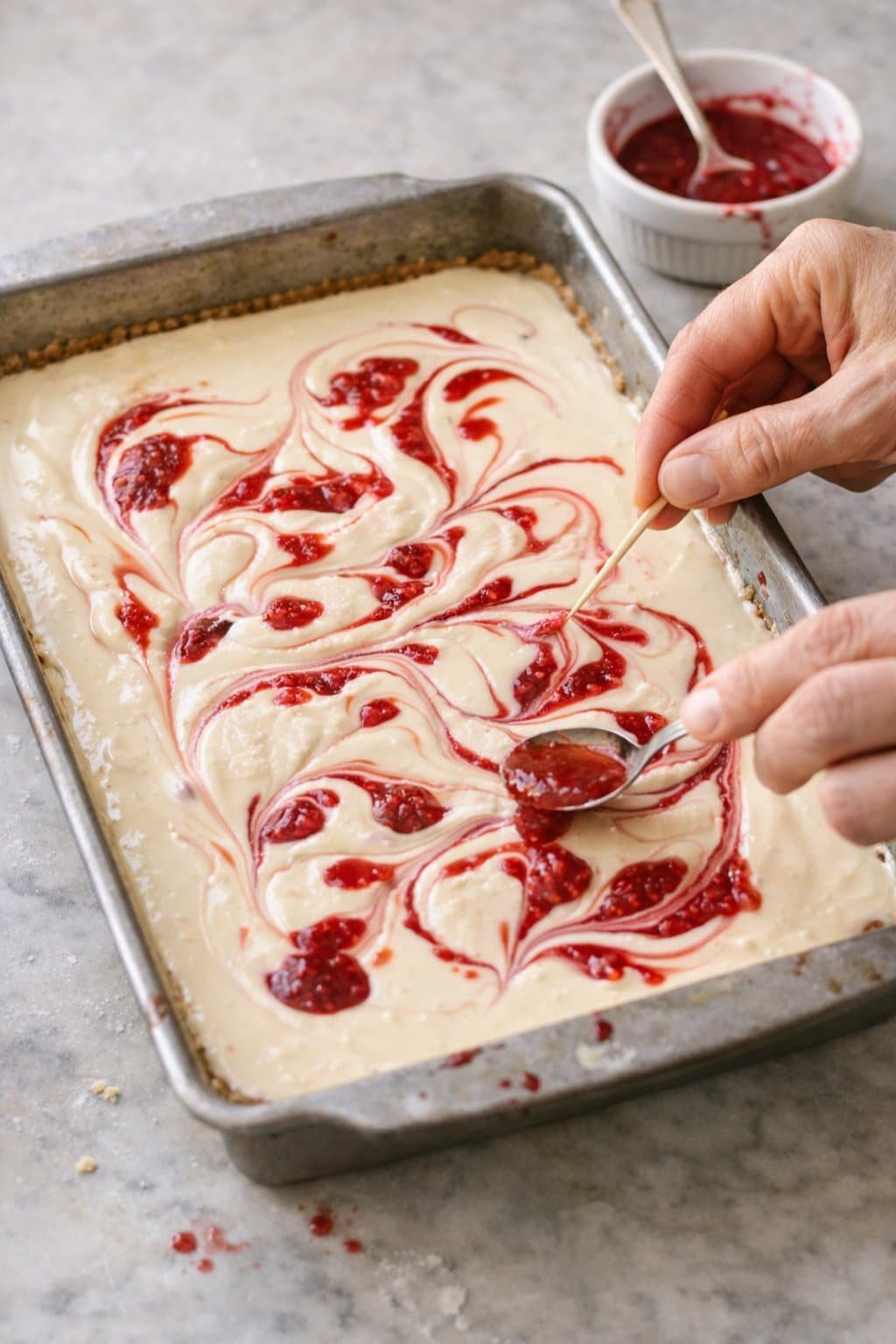 Raspberry Swirl Cheesecake serving image