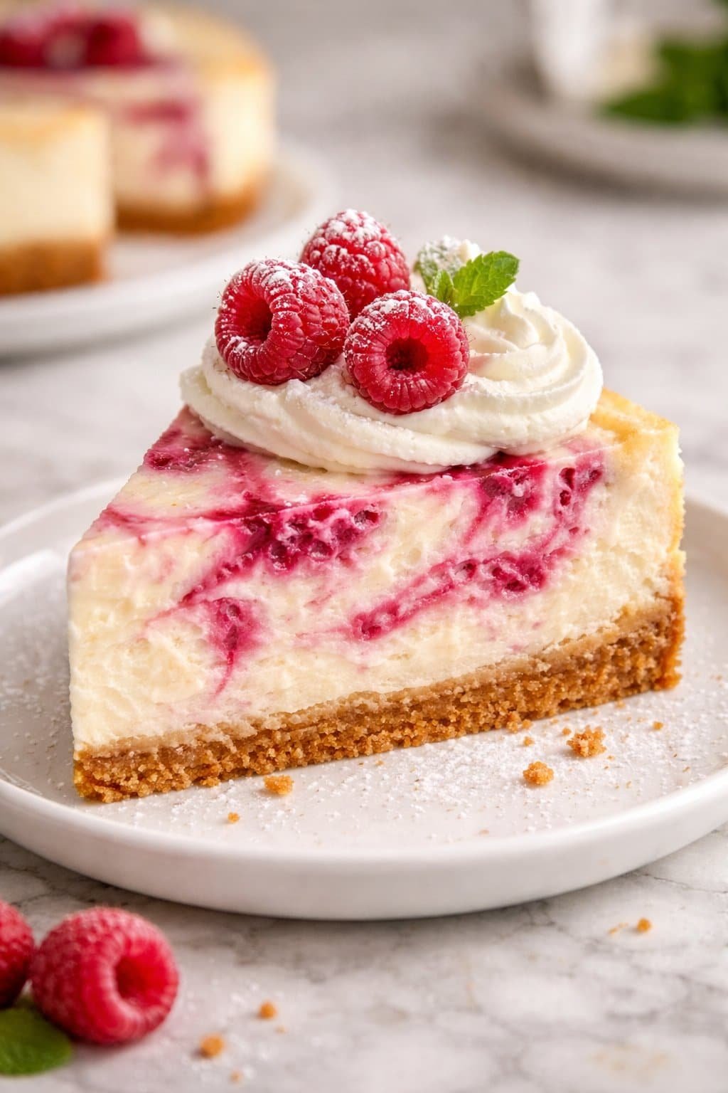 Raspberry Swirl Cheesecake process image