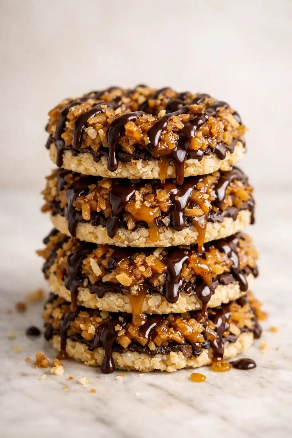 Easy No-Bake Samoa Cookies serving image