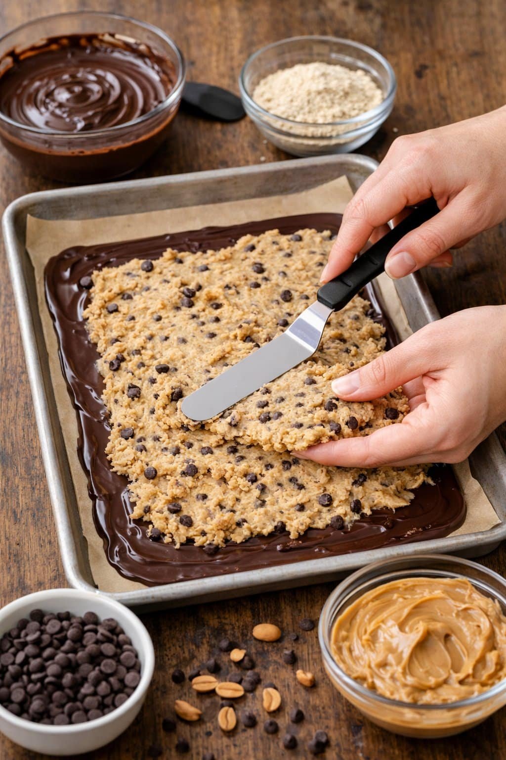 Healthy Cookie Dough Bark process image