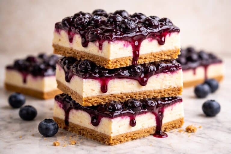 No Bake Blueberry Cheesecake Bars featured image