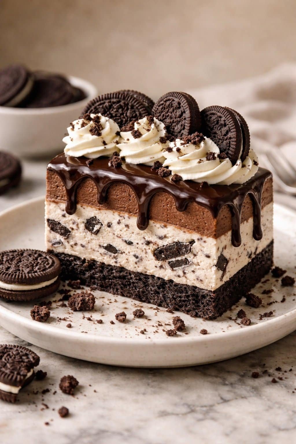 Oreo Mousse Cake serving image