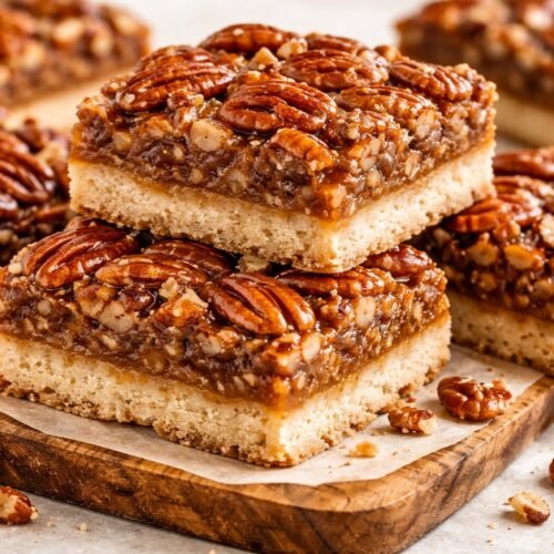 Healthy Gluten-Free Pecan Pie Bars recipe card image